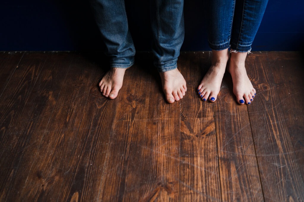 Dark brown wooden floors