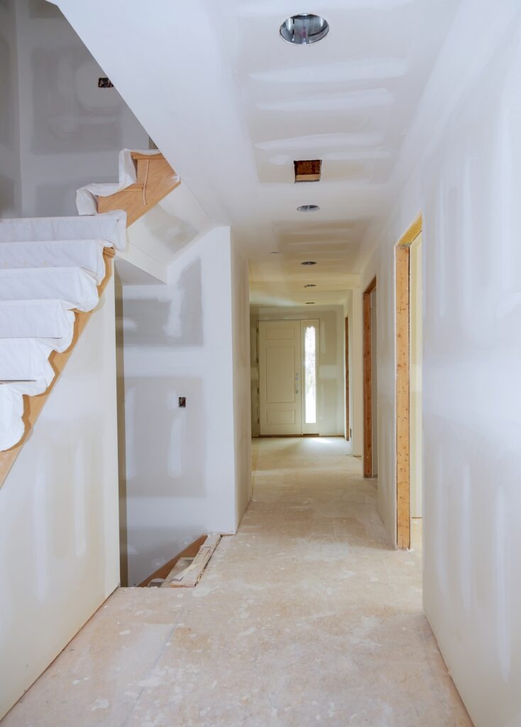 Finished Sheetrock in New Home Construction