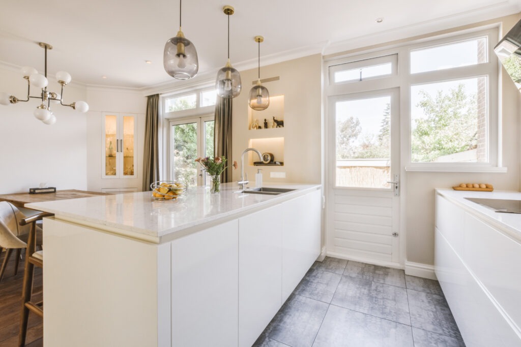 Interior of a beautiful kitchen of an elite house